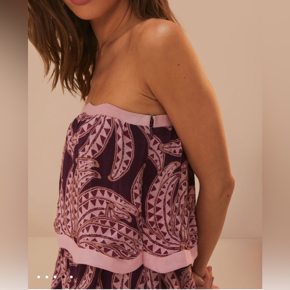 Farm Rio Burgundy Bananada Midi Dress - Picture 2 of 11